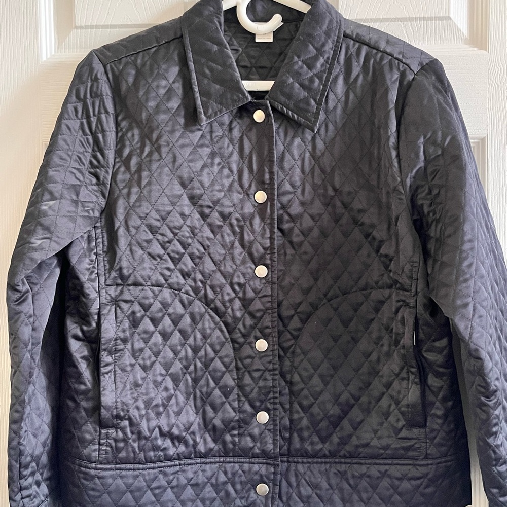 Christopher & Banks Black Quilted Puffer Coat